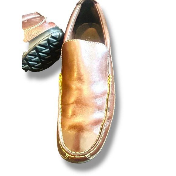 Cole Haan Mens Brown Leather Driving Loafers Vibram Sole Comfort Slip-On Sz 8.5 - Picture 5 of 15